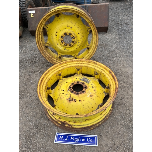 57 - Pair of John Deere rear wheel centres 12x38