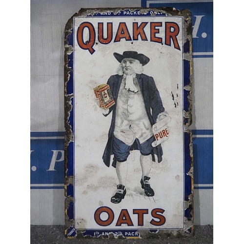 113 - Enamel sign - Quaker Oats 39½