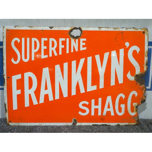 115 - Enamel sign - Superfine Franklyn's Shagg 21