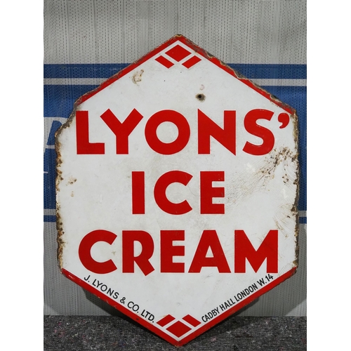 12 - Double sided enamel sign - Lyons' Ice Cream  20