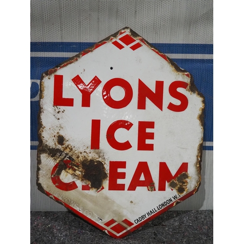12 - Double sided enamel sign - Lyons' Ice Cream  20