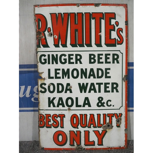 120 - Enamel sign - R. White's 30