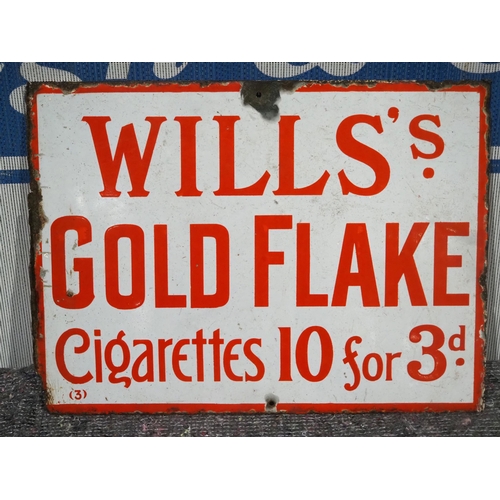 126 - Double sided enamel sign - Wills's Gold Flake Cigarettes 11