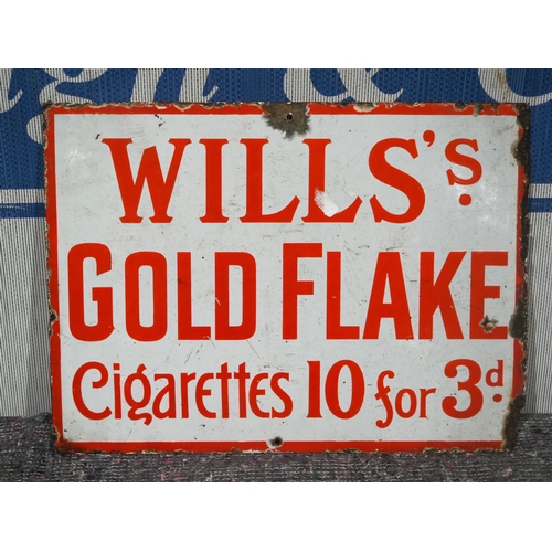 126 - Double sided enamel sign - Wills's Gold Flake Cigarettes 11