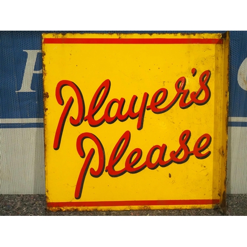 127 - Double sided post mounted enamel sign- Player's Please 16