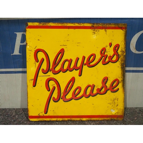 127 - Double sided post mounted enamel sign- Player's Please 16