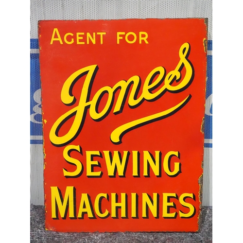 129 - Double sided post mounted enamel sign - Agent For Jones Sewing Machines 20