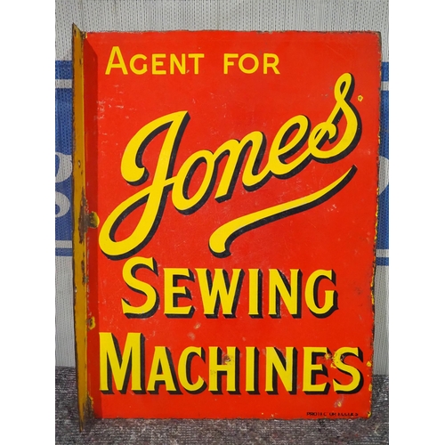 129 - Double sided post mounted enamel sign - Agent For Jones Sewing Machines 20