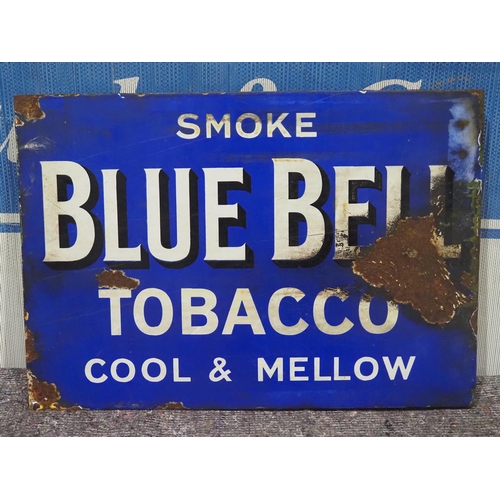 134 - Double sided post mounted enamel sign - Blue Bell Tobacco 14