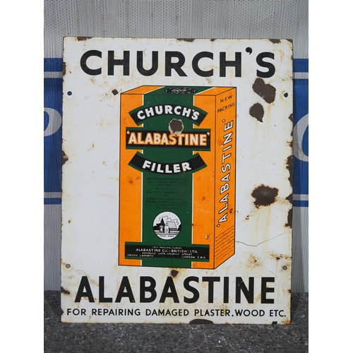 137 - Enamel sign - Church's Alabastine Filler 20