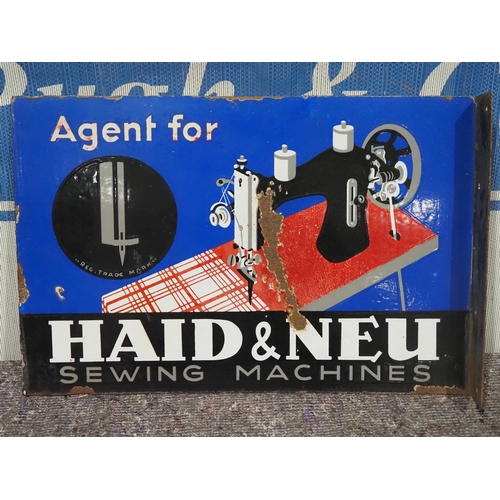 150 - Double sided post mounted enamel sign - Haid & Neu Sewing Machines 13