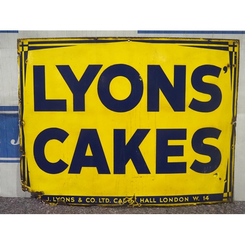 153 - Enamel sign - Lyons' Cakes 29½