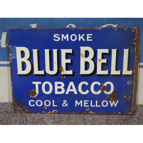 161 - Double sided post mounted enamel sign - Blue Bell Tobacco 14