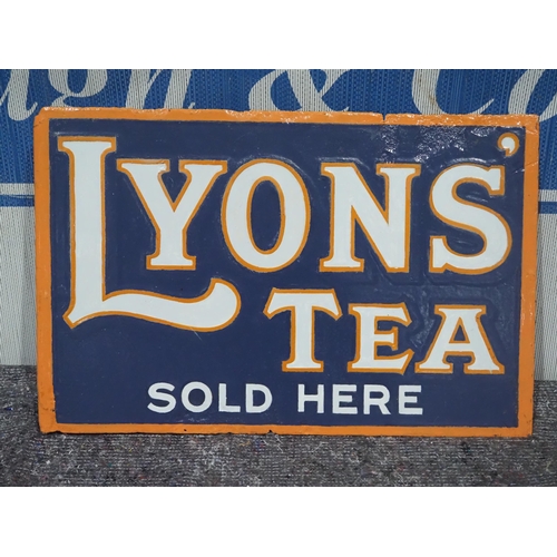 163 - Double sided post mounted enamel sign - Lyons' Tea 12