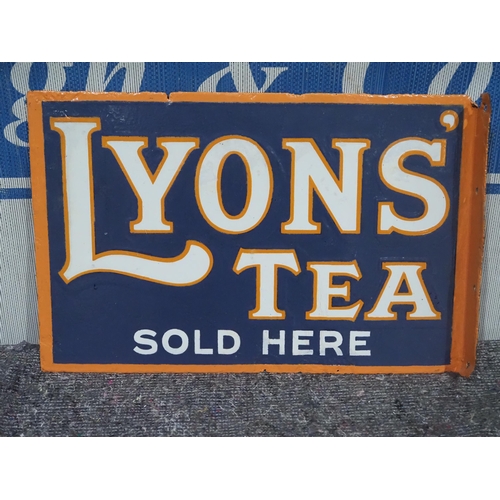 163 - Double sided post mounted enamel sign - Lyons' Tea 12