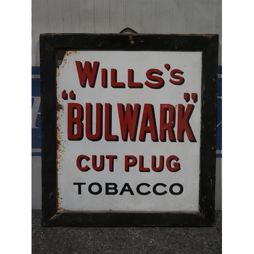 168 - Enamel sign - Wills's 'Bulwark' Cut Plug Tobacco 21½