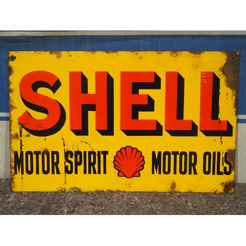 17 - Double sided enamel sign - Shell Motor Spirit and Motor Oils 15