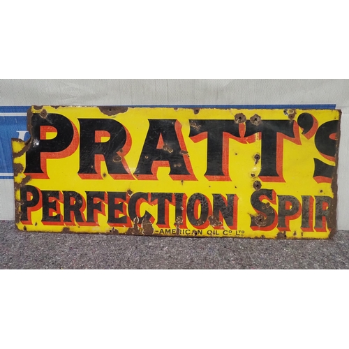 177 - Enamel sign - Pratt's Perfection Spirit 18