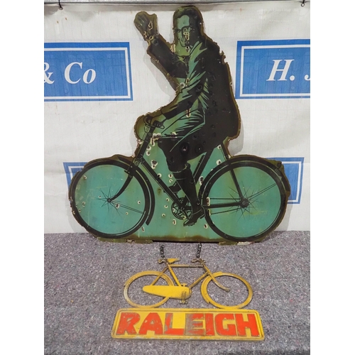 184 - Enamel sign and cast aluminium sign - Raleigh 47