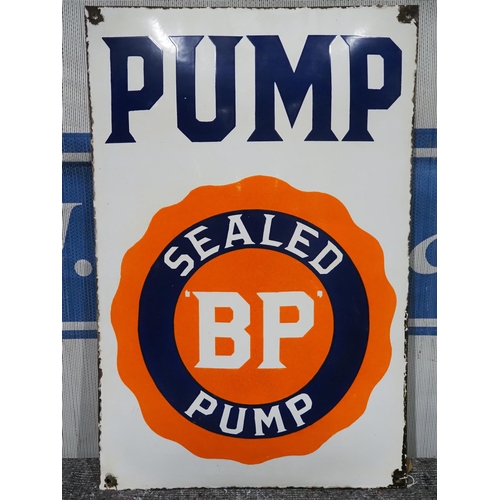 19 - Enamel convex sign - BP Sealed Pump 24