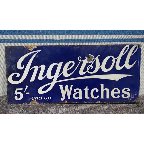22 - Double sided post mounted enamel sign - Ingersoll Watches 7