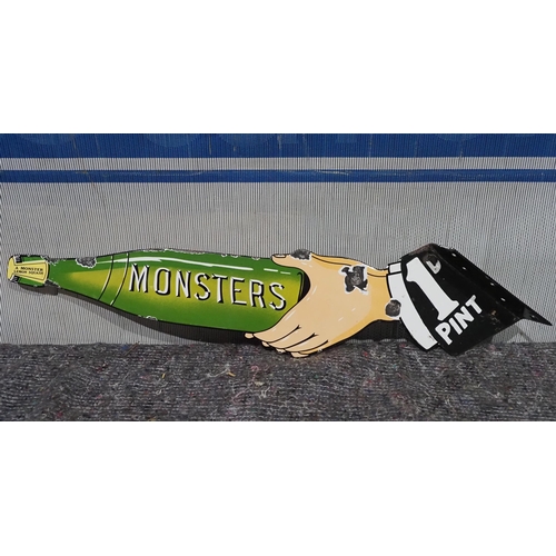 323 - Double sided post mounted enamel sign - Monsters Lemon Squash 21