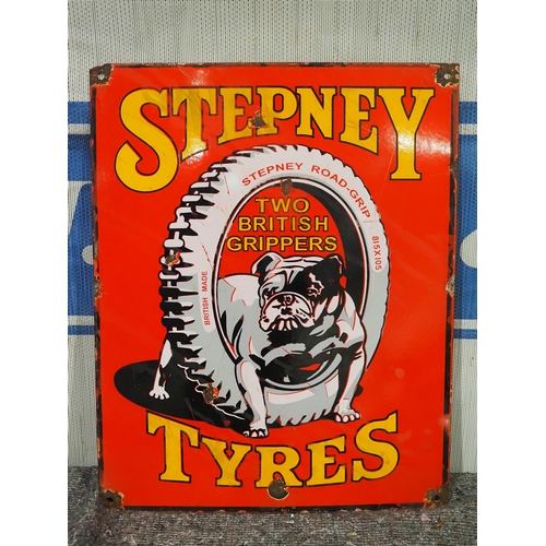 39 - Enamel sign - Stepney Tyres 19½