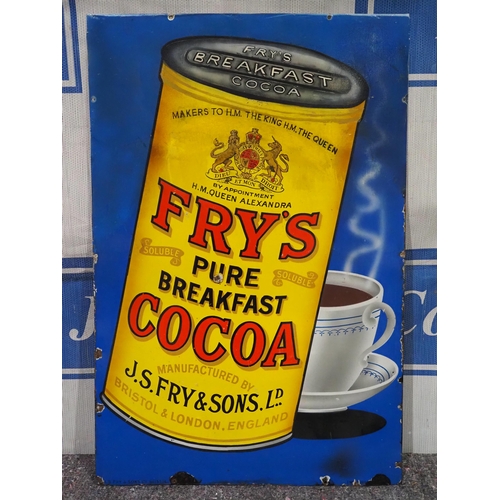 Enamel sign - Fry's Breakfast Cocoa 36" x 24"