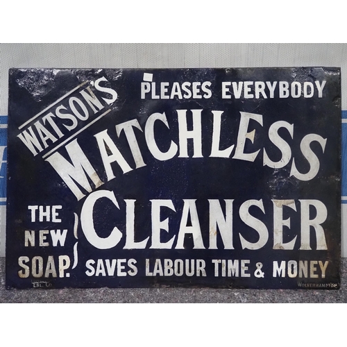 54 - Enamel sign - Watson's Matchless Cleanser 24