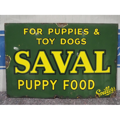 6 - Enamel sign - Spillers Saval Puppy Food 20