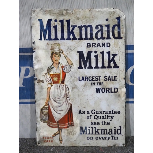 79 - Enamel sign - Milkmaid Brand Milk 24