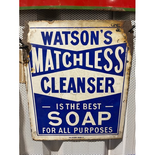 106 - Enamel sign - Watson's Matchless Cleanser 14