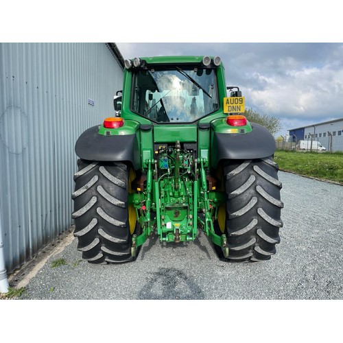 291 - John Deere 6830 Premium tractor. 2009. Autoquad, showing 2500 hours, 50kph. C/w Quicke Q60 Loader, a... 