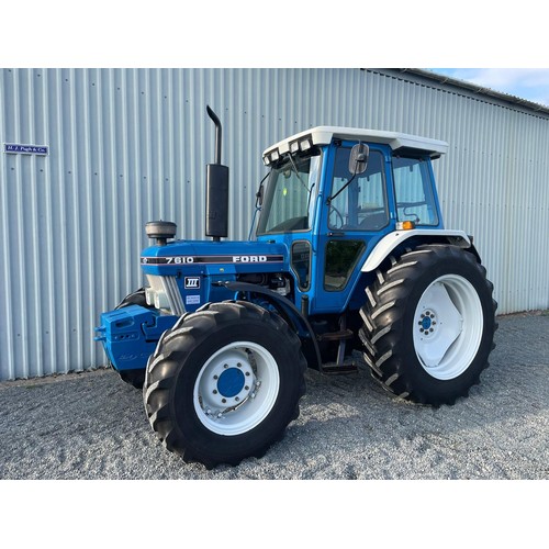 274 - Ford 7610 Series 3 tractor. 1990. Showing 6900 hours, air con, radar, 2 x DASVs, selectable PTO, PUH... 