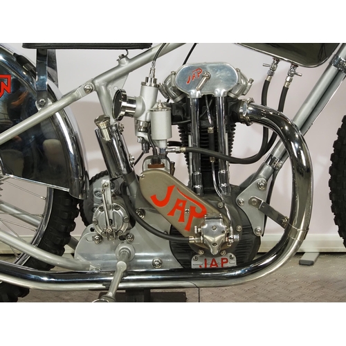 761 - Martin-J.A.P Speedway motorcycle. 1950.
Believed ridden by Jeff Lloyd 
Frame - Martin mk. 3 (England... 