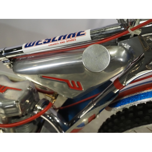 764 - Weslake Speedway motorcycle. 1984.
Believed ridden by Alan Grahame
Frame - Weslake (England), all ch... 