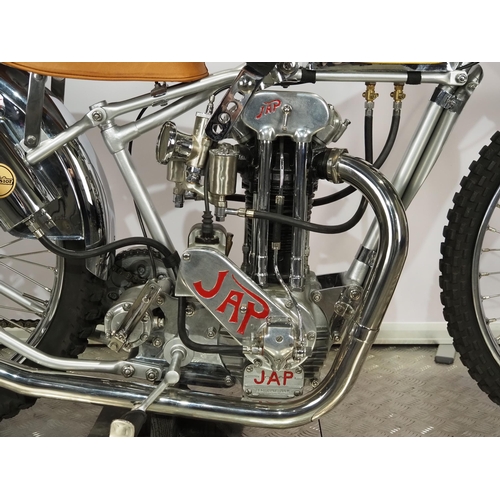 768 - Excelsior-J.A.P Speedway motorcycle. 1948.
Believed ridden by Split Waterman.
Frame - Excelsior mk. ... 