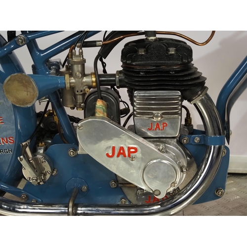 720 - Mascot's-J.A.P Speedway motorcycle. 1938
Frame - Unconfirmed (Scotland), an approximately ⅔ scale ma... 