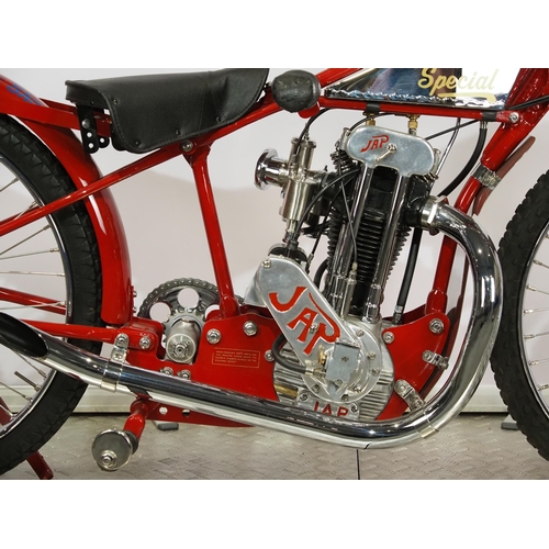 790 - Comerford-J.A.P Speedway motorcycle. 1932. 
Believed ridden by Triss Sharpe.
Frame - Comerford Speci... 