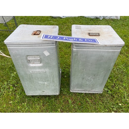 116 - Galvanised bins on casters - 2