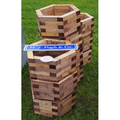 496 - Wooden planters - 10