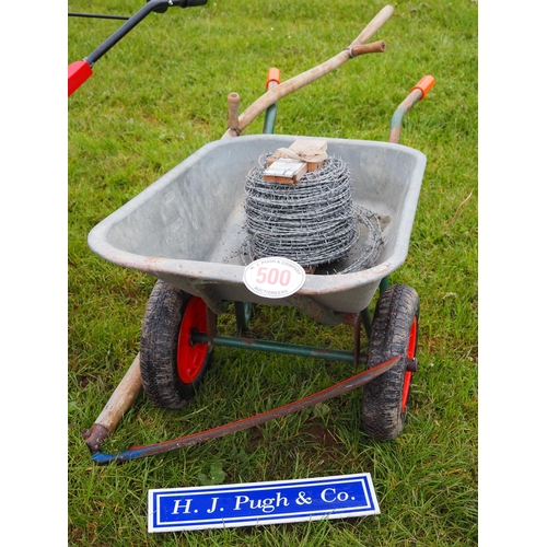 500 - Wheelbarrow, wire, etc.