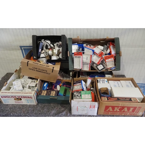 691 - Assorted electrical accessories and bulbs - 8 boxes