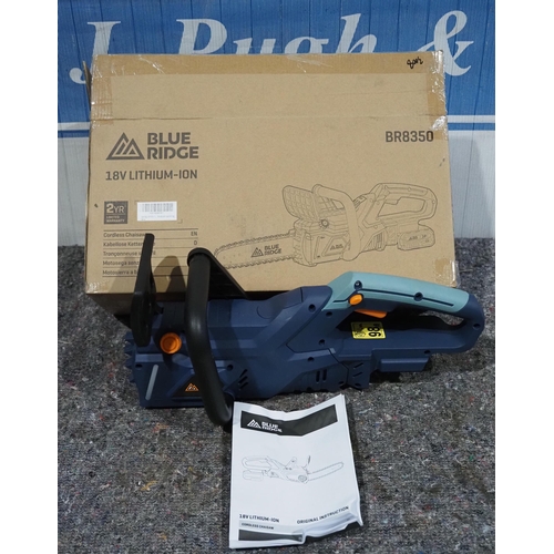 783 - 18v Chainsaw with 25cm blade and 4.0ah li-ion battery new