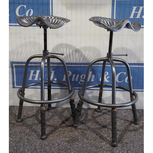 802 - Pair of heavy duty tractor seat stools