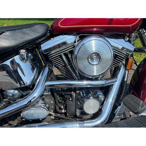 814 - Harley Davidson FLSTC Heritage Softail motorcycle. 1995. 1340cc. 
Runs and rides well, ridden to sal... 