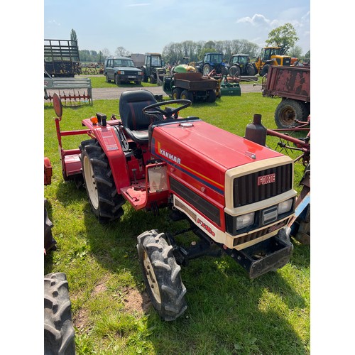 1656 - Yanmar FX16D 2450 tractor with rotovator. Runs and drives