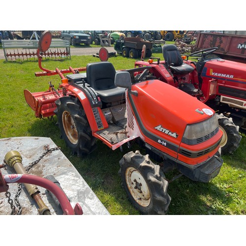 1656A - Kubota A14 2450 tractor and rotovator. Runs and drives