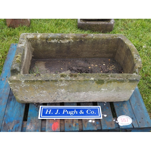 557 - D Shaped stone trough 3ft x 21