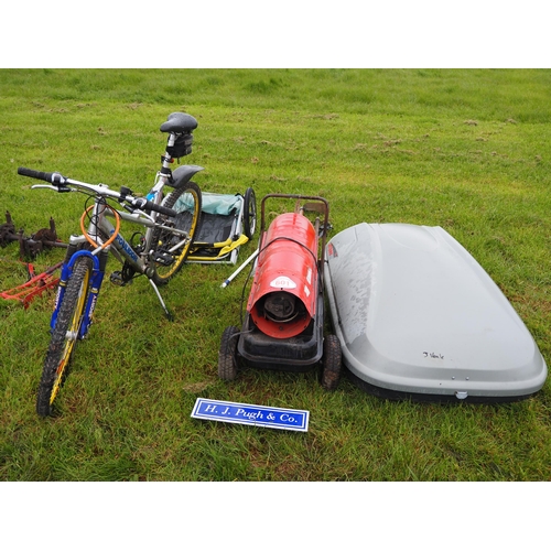 601 - Push bike , space heater, roof box, etc.